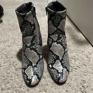 Snakeskin booties
